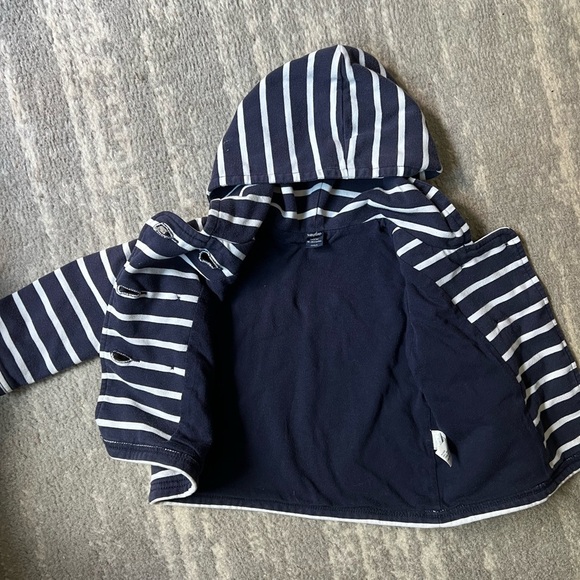 GAP Navy and White Striped Toddler Hoodie - Picture 3 of 4